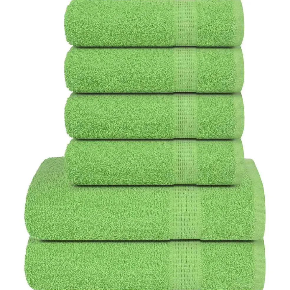 vidaXL 6-delige Handdoekenset FROGN 360 g/m² appelgroen