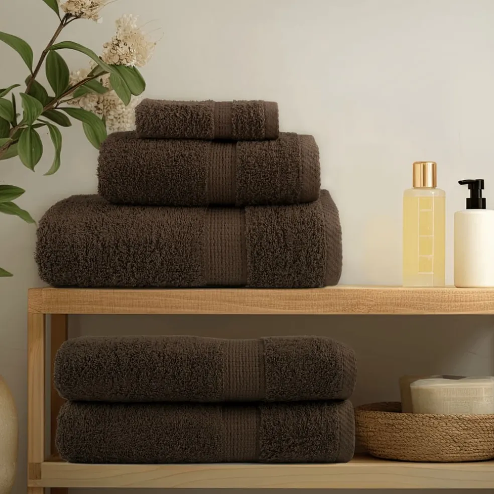 vidaXL 6-delige Handdoekenset SOLUND 600 g/m² bruin