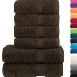 vidaXL 6-delige Handdoekenset SOLUND 600 g/m² bruin