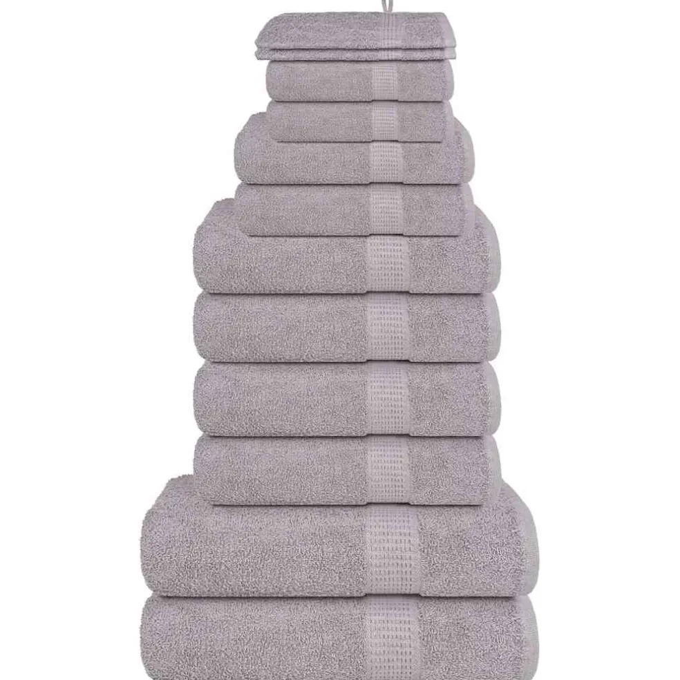 vidaXL 12-delige Handdoekenset FROGN 360 g/m² grijs