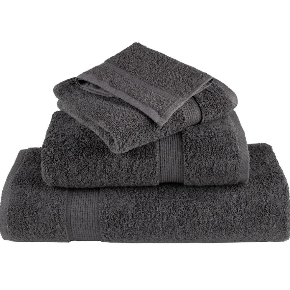 vidaXL 6-delige Handdoekenset SOLUND 600 g/m² antracietkleurig
