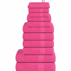 vidaXL 12-delige Handdoekenset SOLUND 600 g/m² roze