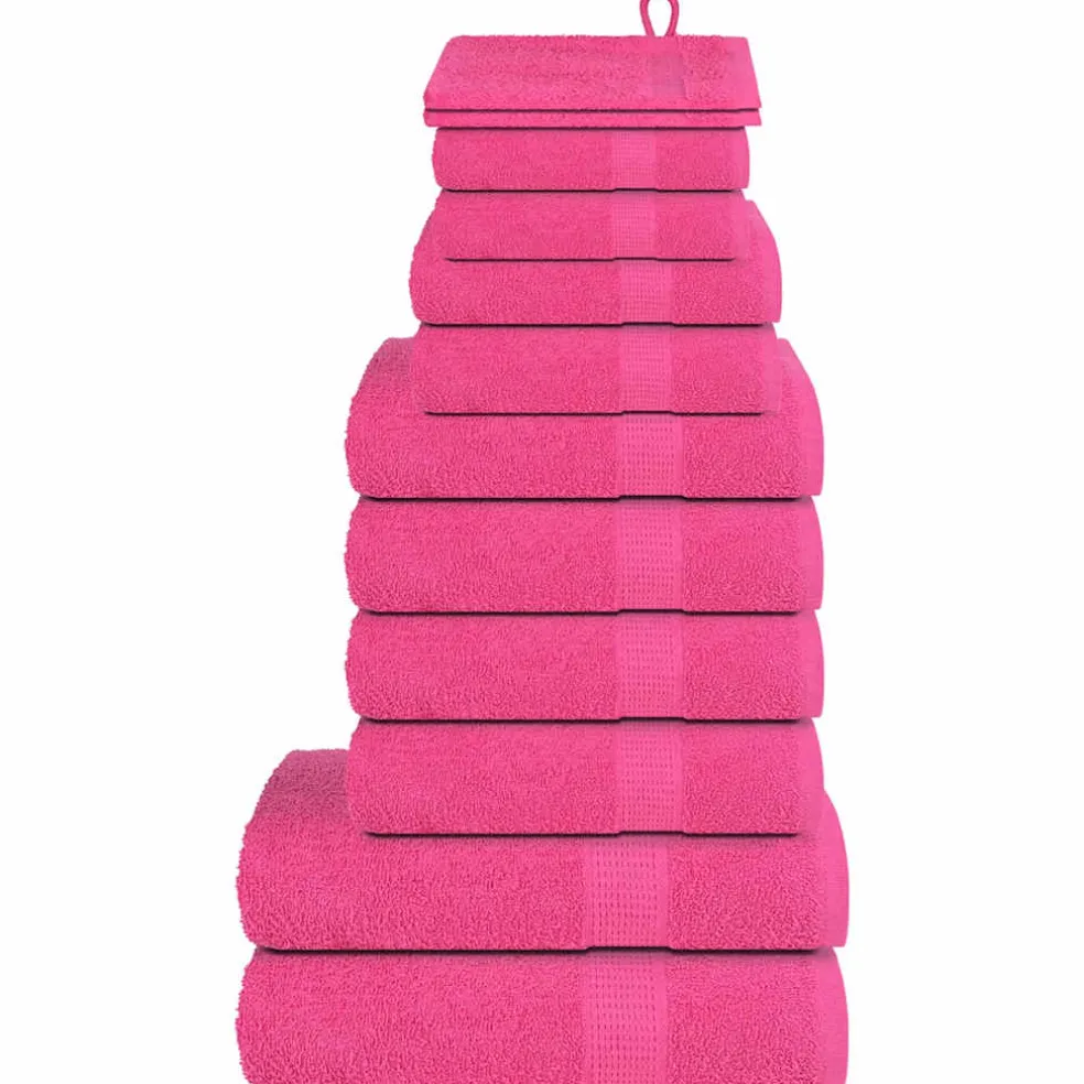 vidaXL 12-delige Handdoekenset SOLUND 600 g/m² roze