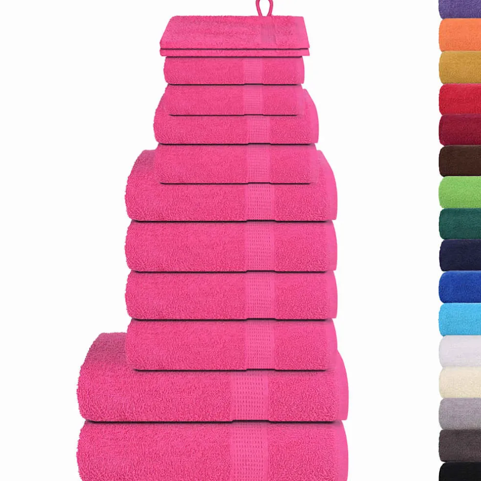 vidaXL 12-delige Handdoekenset SOLUND 600 g/m² roze