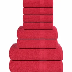 vidaXL 8-delige Handdoekenset FROGN 360 g/m² rood