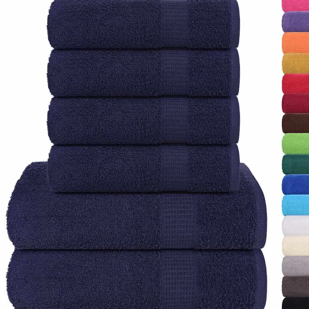 vidaXL 6-delige Handdoekenset FROGN 360 g/m² marineblauw