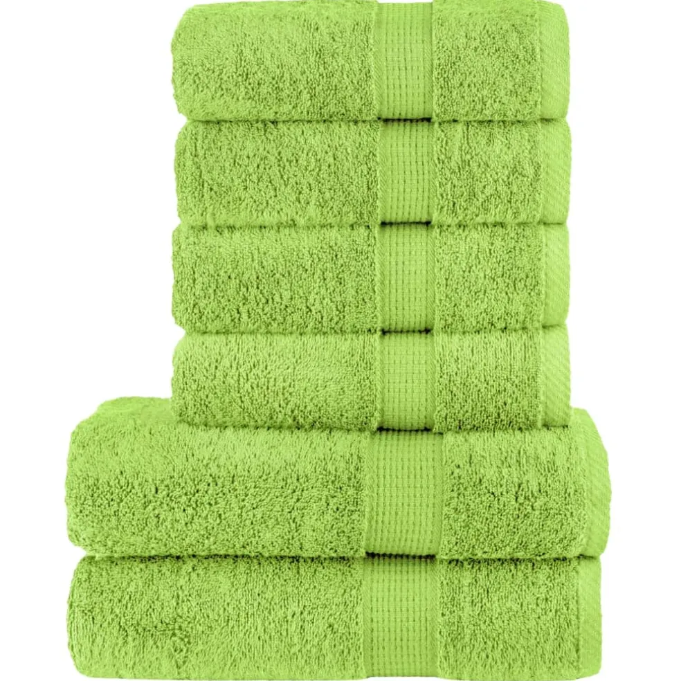 vidaXL 6-delige Handdoekenset SOLUND 600 g/m² appelgroen