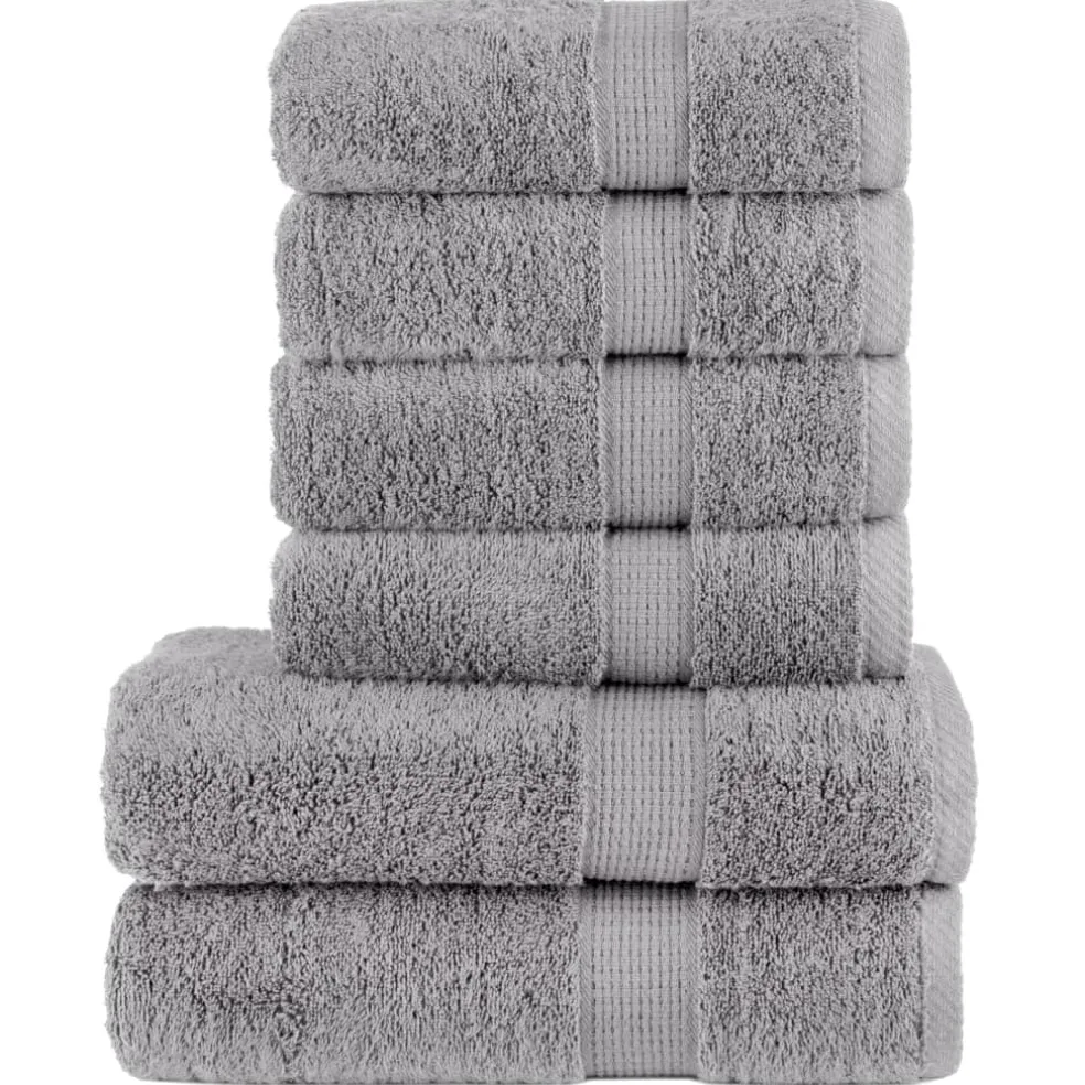 vidaXL 6-delige Handdoekenset SOLUND 600 g/m² grijs