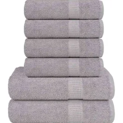 vidaXL 6-delige Handdoekenset FROGN 360 g/m² grijs