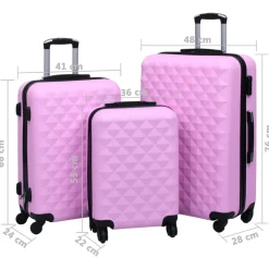 vidaXL 3-delige Harde kofferset ABS roze