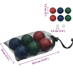 vidaXL 8-delige Jeu de boules ballenset en draagtas massief grenenhout