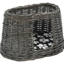 vidaXL 3-delige Kattenmandenset met kussens 47x34x60 cm wilgen