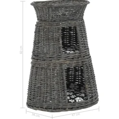 vidaXL 3-delige Kattenmandenset met kussens 47x34x60 cm wilgen