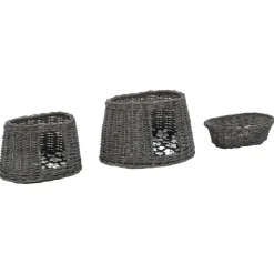 vidaXL 3-delige Kattenmandenset met kussens 47x34x60 cm wilgen