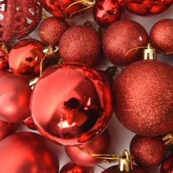 vidaXL 111-delige Kerstballenset polystyreen rood