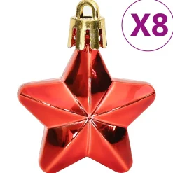 vidaXL 111-delige Kerstballenset polystyreen rood