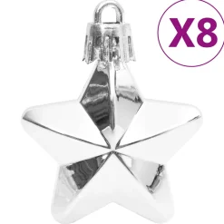 vidaXL 111-delige Kerstballenset polystyreen zilverkleurig