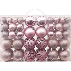 vidaXL 100-delige Kerstballenset roze