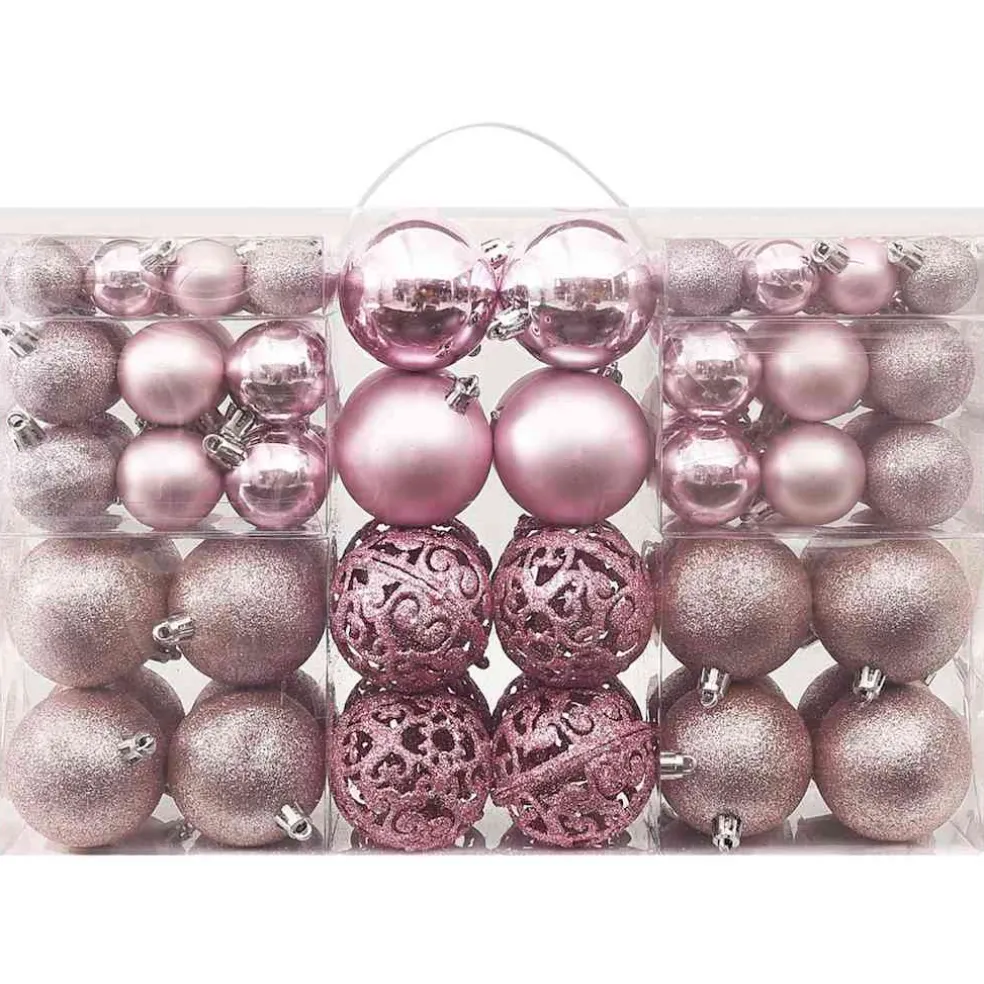 vidaXL 100-delige Kerstballenset roze
