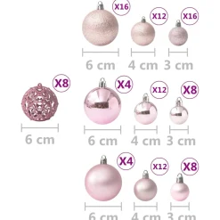 vidaXL 100-delige Kerstballenset roze
