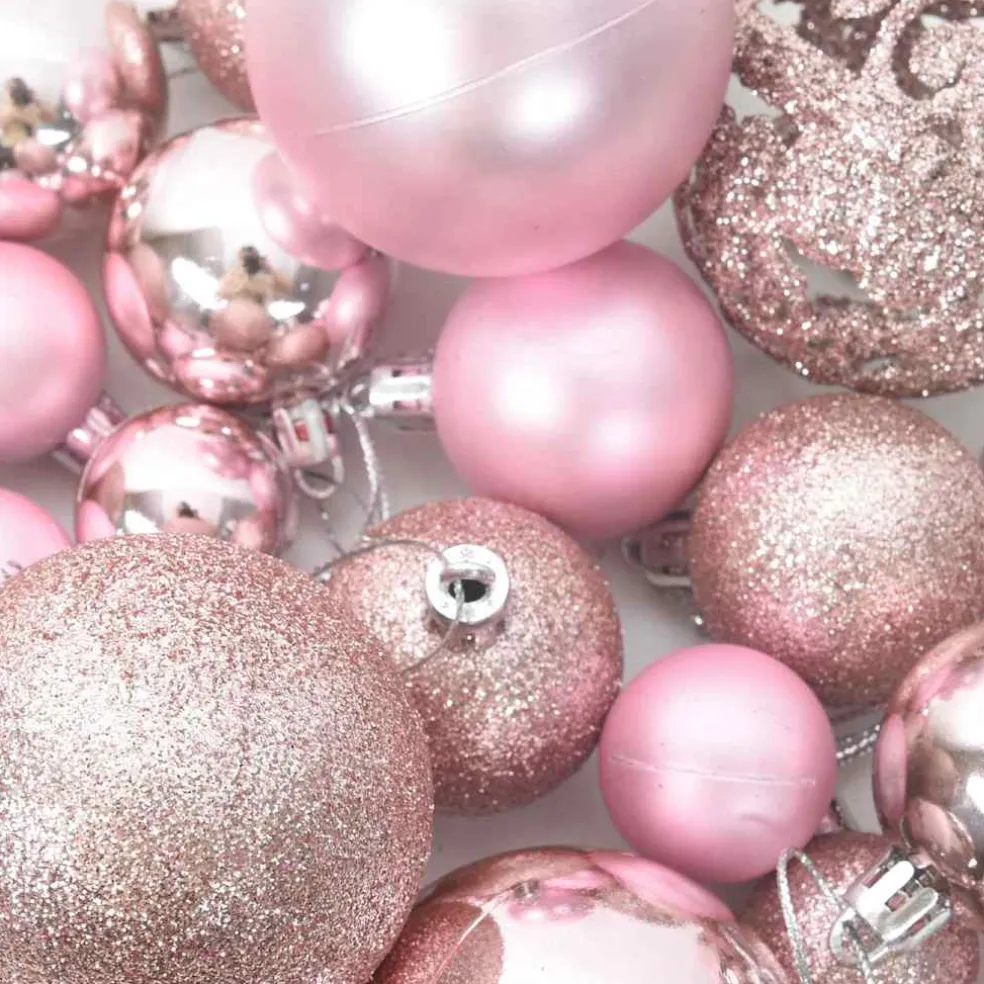 vidaXL 100-delige Kerstballenset roze