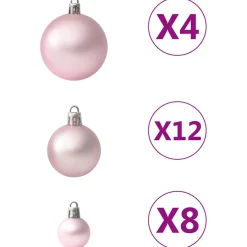vidaXL 100-delige Kerstballenset roze