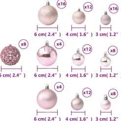 vidaXL 100-delige Kerstballenset roze