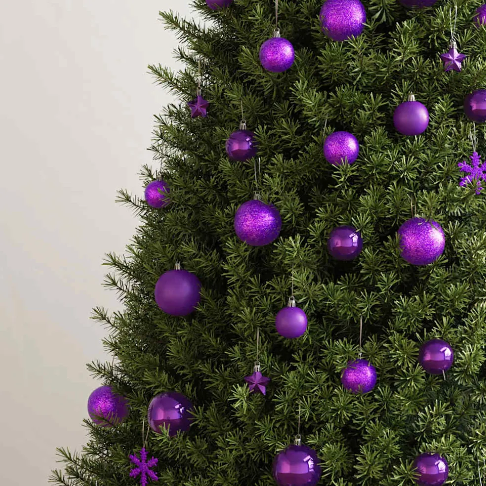 vidaXL 111-delige Kerstballenset polystyreen paars