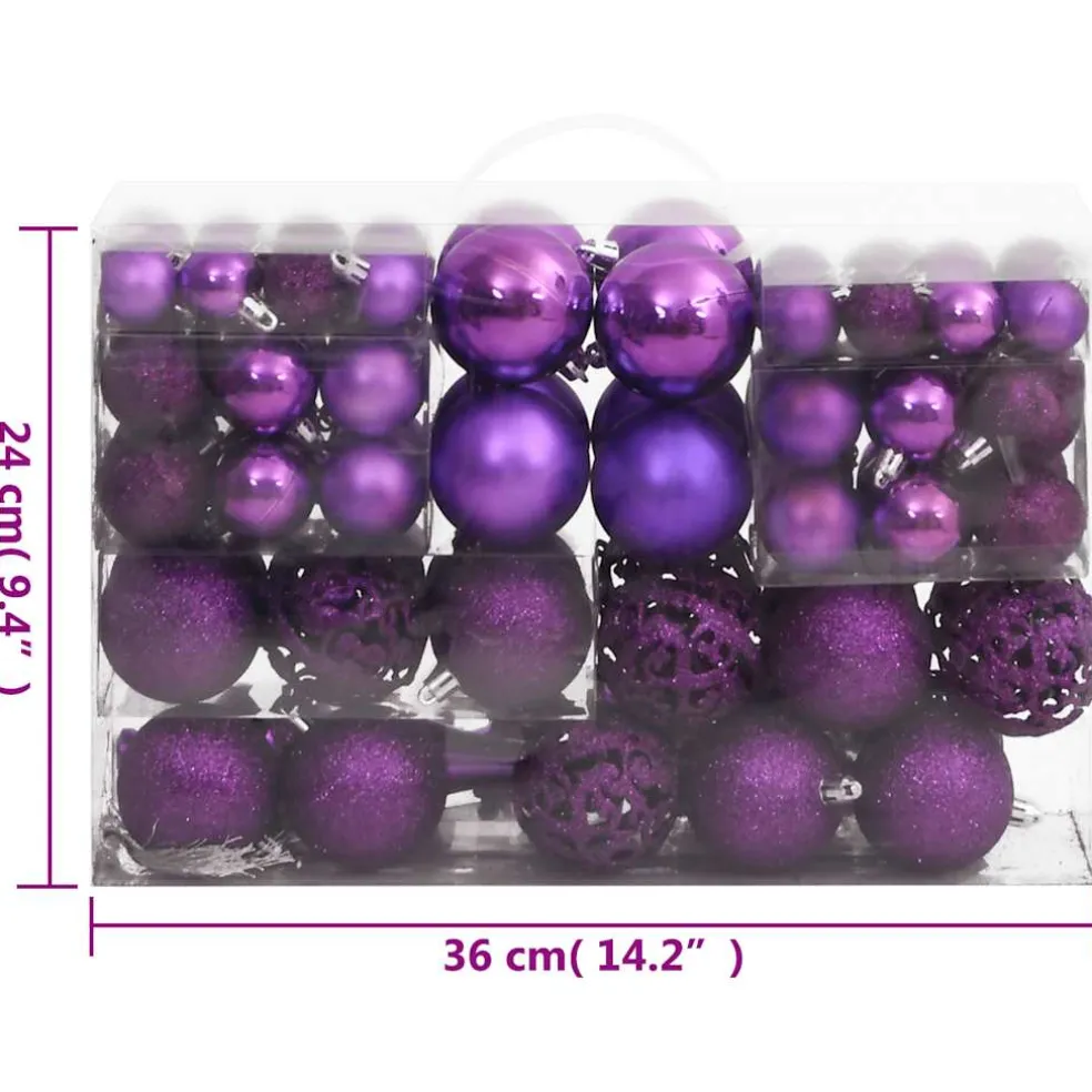 vidaXL 111-delige Kerstballenset polystyreen paars