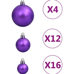 vidaXL 111-delige Kerstballenset polystyreen paars