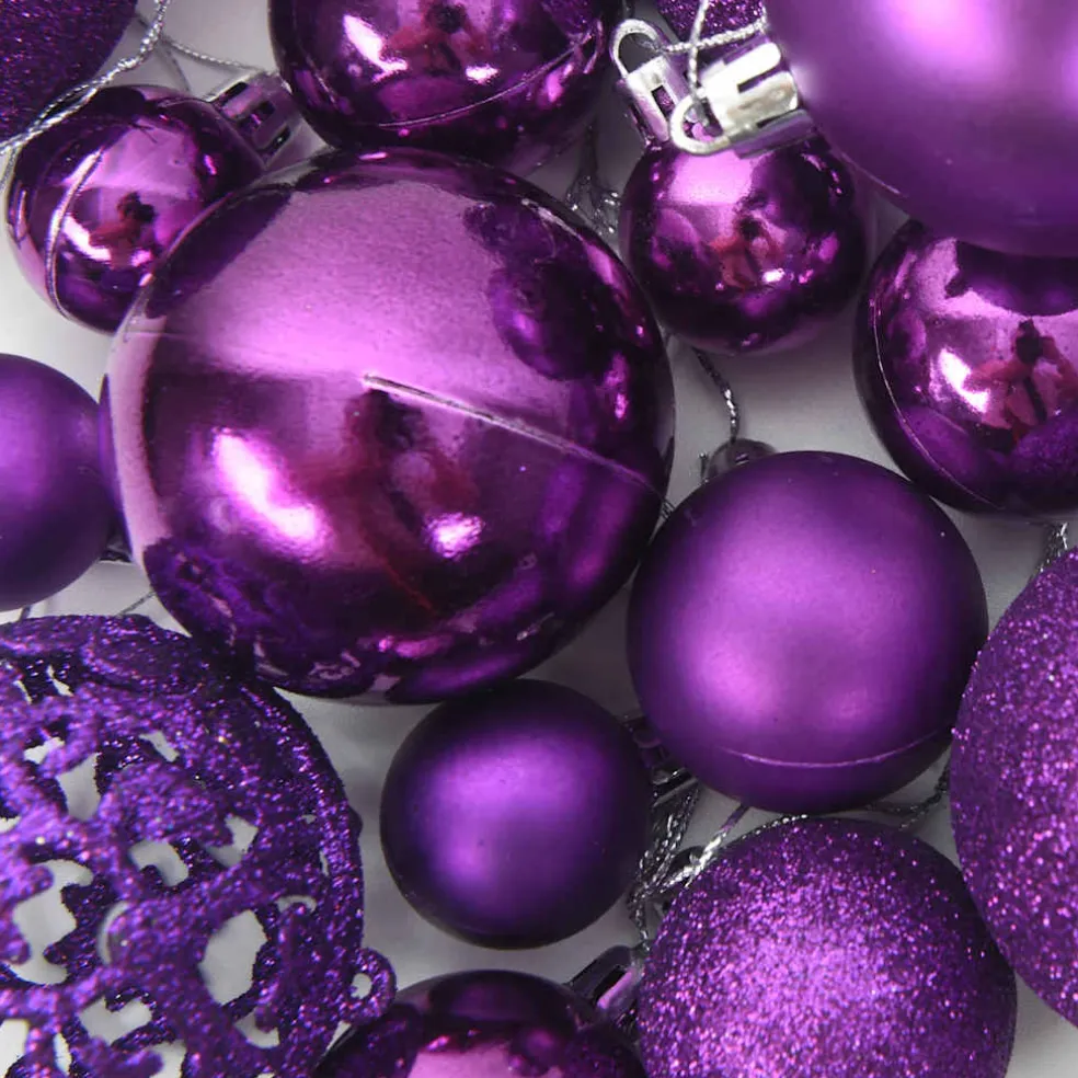 vidaXL 111-delige Kerstballenset polystyreen paars