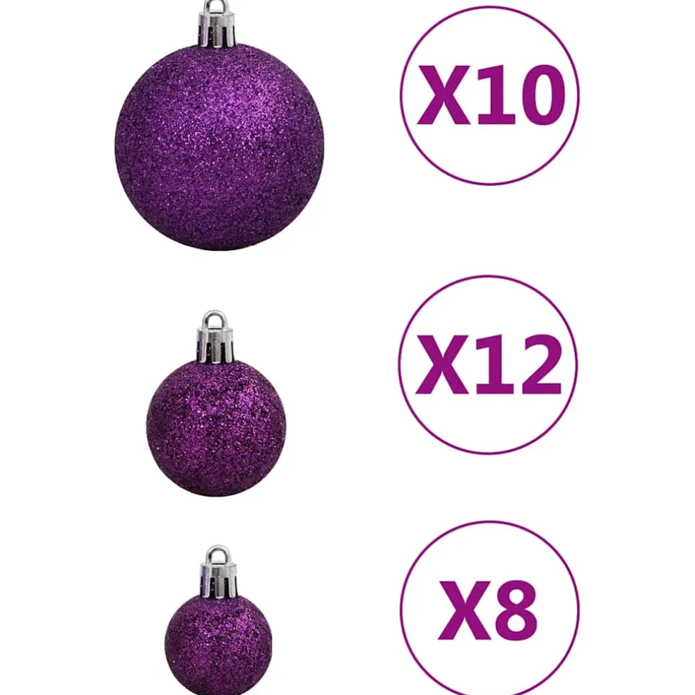 vidaXL 111-delige Kerstballenset polystyreen paars