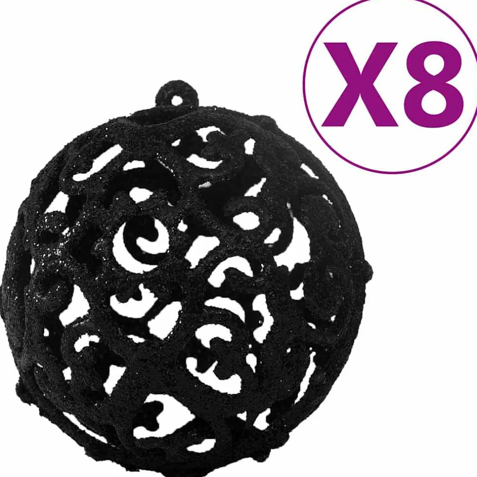 vidaXL 100-delige Kerstballenset zwart