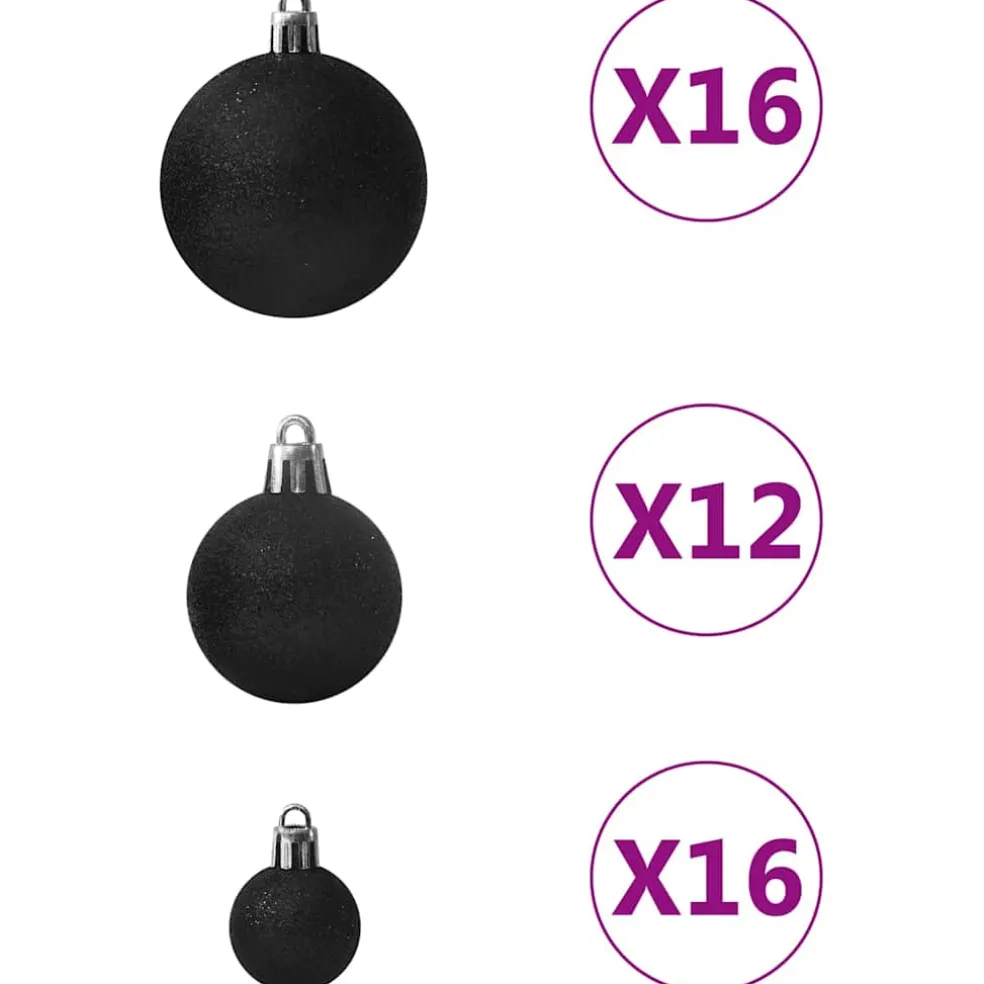 vidaXL 100-delige Kerstballenset zwart