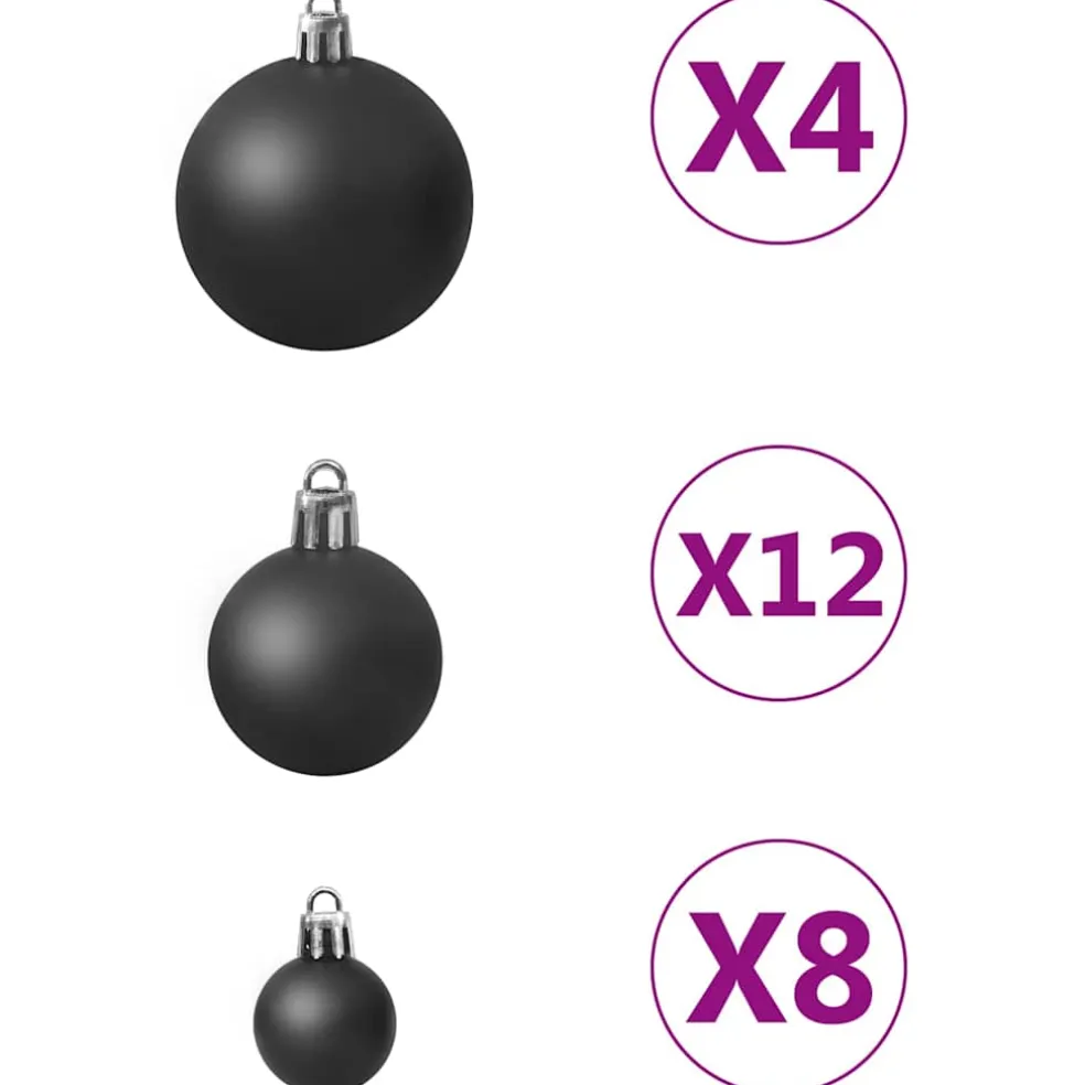 vidaXL 100-delige Kerstballenset zwart