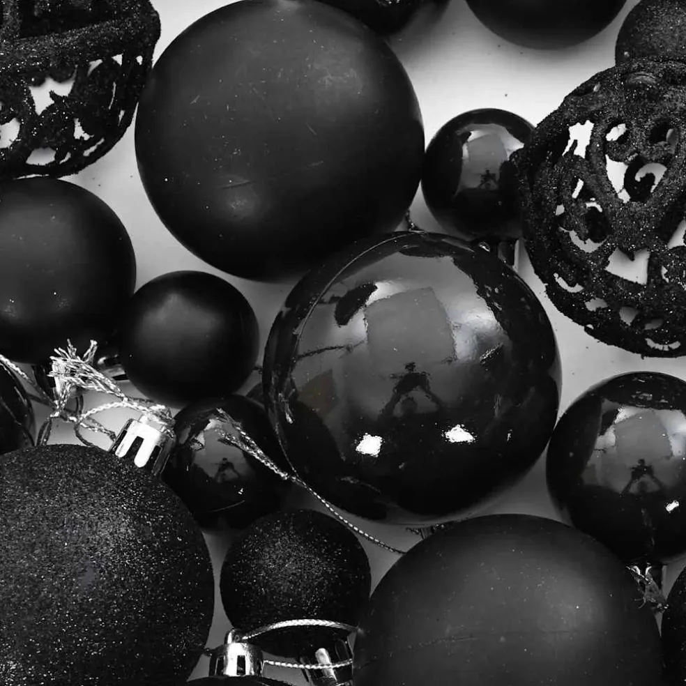 vidaXL 100-delige Kerstballenset zwart