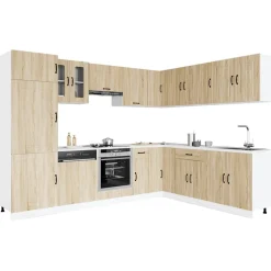 vidaXL 14-delige Keukenkastenset Kalmar bewerkt hout sonoma eikenkleur