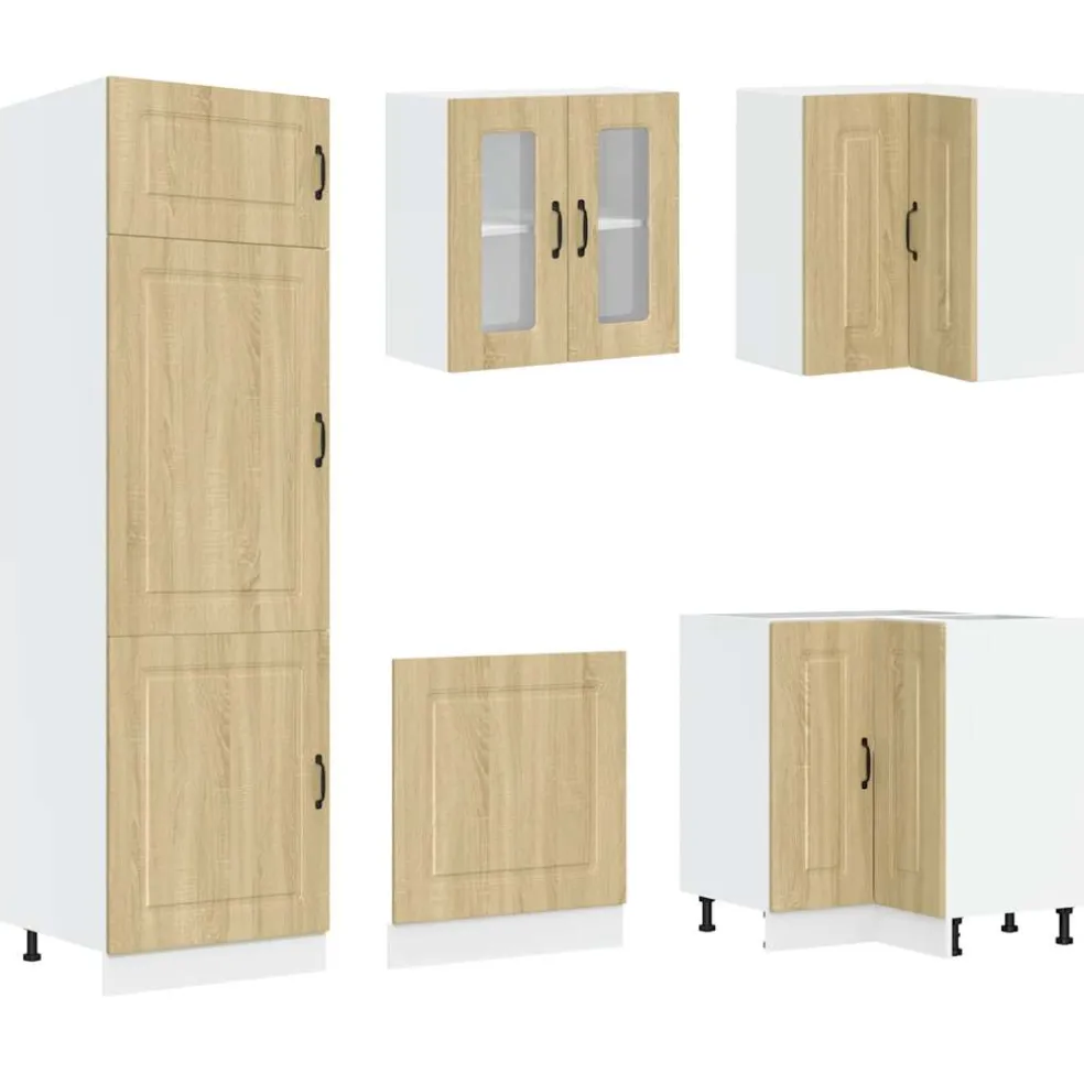 vidaXL 14-delige Keukenkastenset Kalmar bewerkt hout sonoma eikenkleur