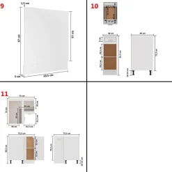 vidaXL 11-delige Keukenkastenset Lyon bewerkt hout wit