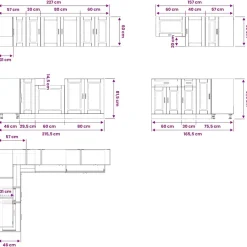 vidaXL 11-delige Keukenkastenset Porto bewerkt hout wit
