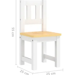 vidaXL 4-delige Kindertafel- en stoelenset MDF wit en beige