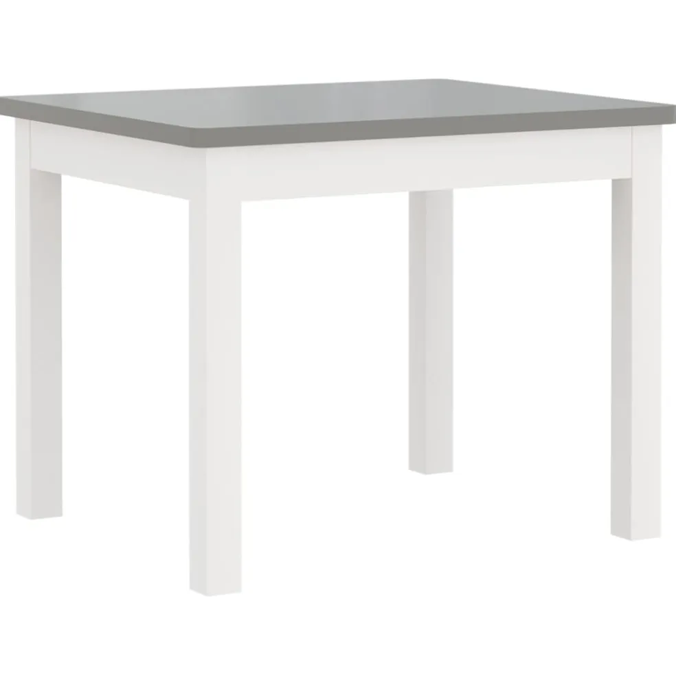 vidaXL 3-delige Kindertafel- en stoelenset MDF wit en grijs