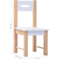 vidaXL 3-delige Kindertafel- en stoelenset krijtbord zwart en wit