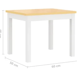 vidaXL 3-delige Kindertafel- en stoelenset MDF wit en grijs