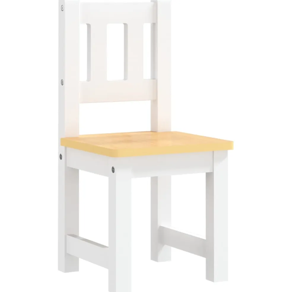 vidaXL 3-delige Kindertafel- en stoelenset MDF wit en grijs