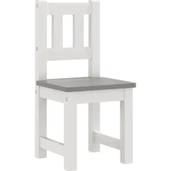vidaXL 3-delige Kindertafel- en stoelenset MDF wit en grijs