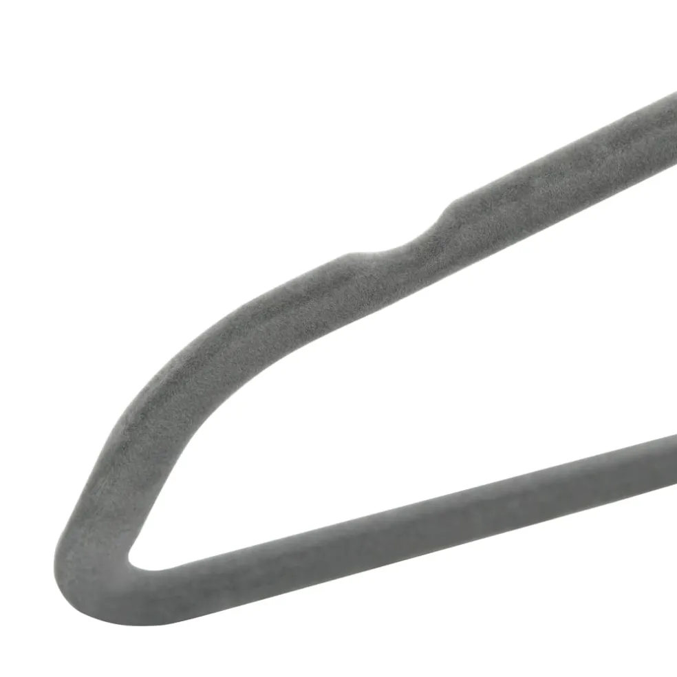 vidaXL 20-delige Kledinghangerset anti-slip fluweel grijs