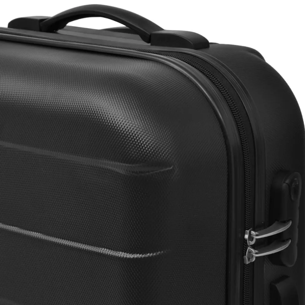 vidaXL 3-delige Kofferset hard 45,5/55/66 cm zwart