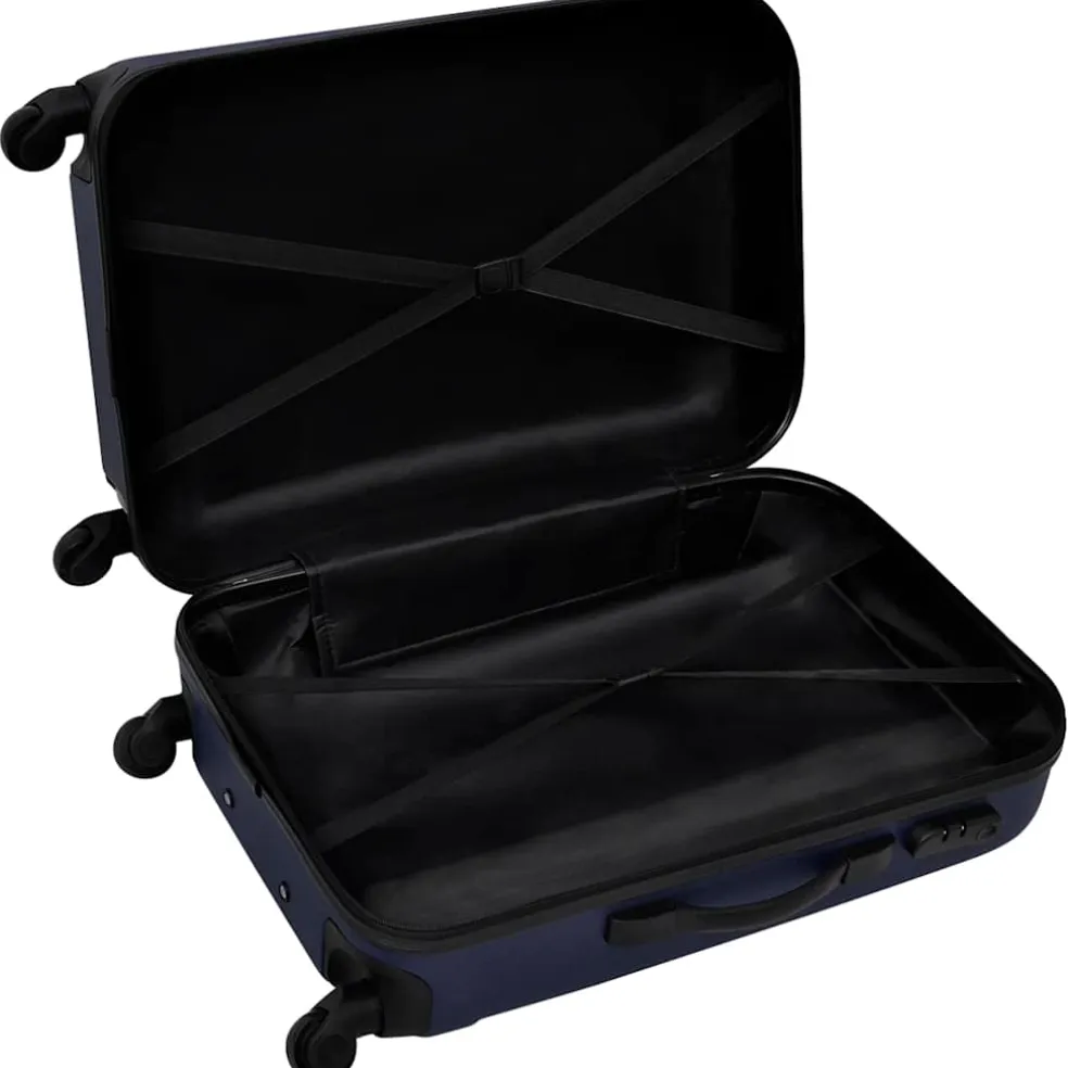 vidaXL 3-delige Kofferset hard 45,5/55/66 cm blauw