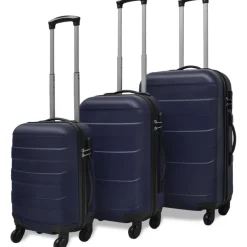 vidaXL 3-delige Kofferset hard 45,5/55/66 cm blauw